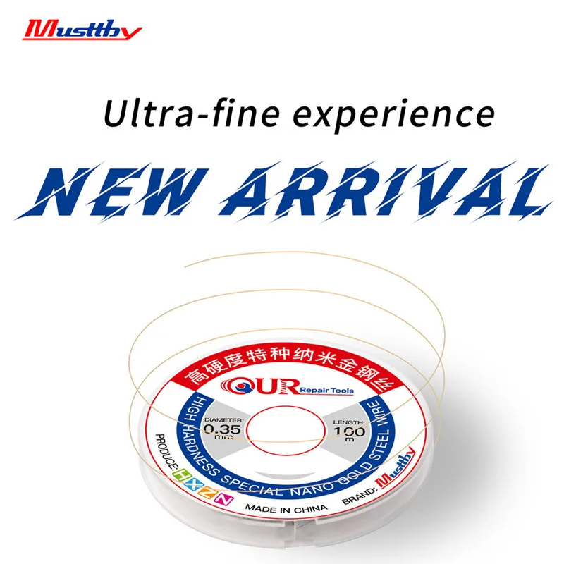 5pcs Musttby Ultra-Fine Special Nano Gold Steel Wire High Hardness 0.02/0.025/0.03/0.035/0.04/0.05 mm LCD Screen Separate Wire