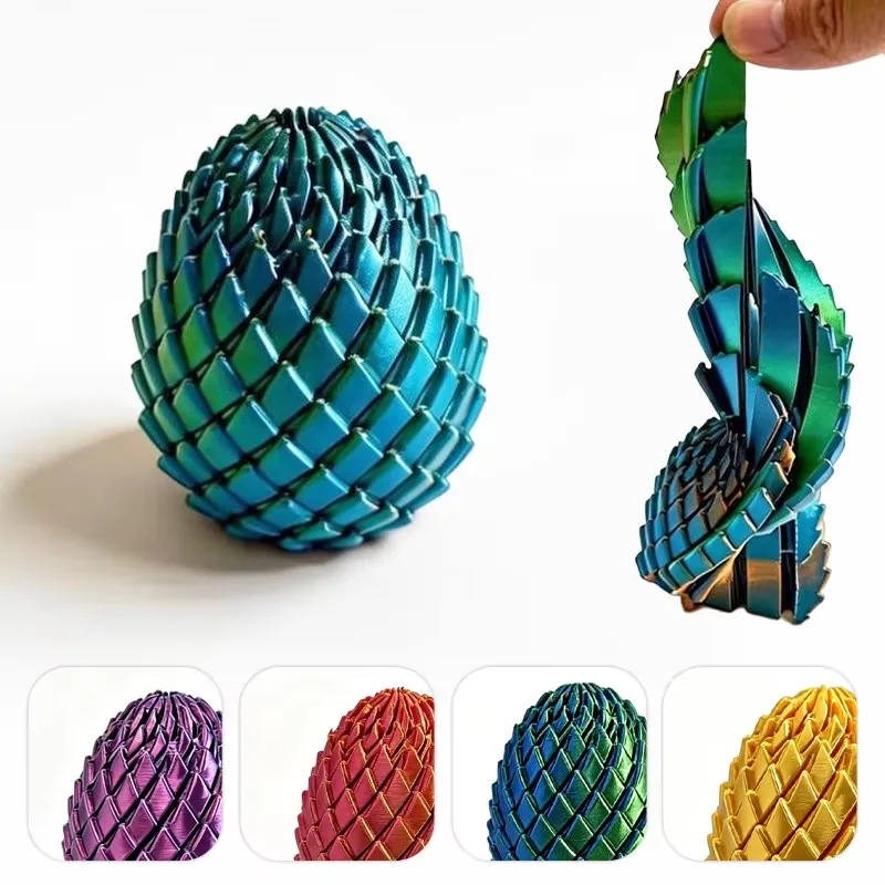 3D Printed Twisted Dragon Egg Toy 7.5/5.5CM Spiral Stress Relief Sensory Toy Anxiety Relief Balls Model Stress-Relief Desk Gifts