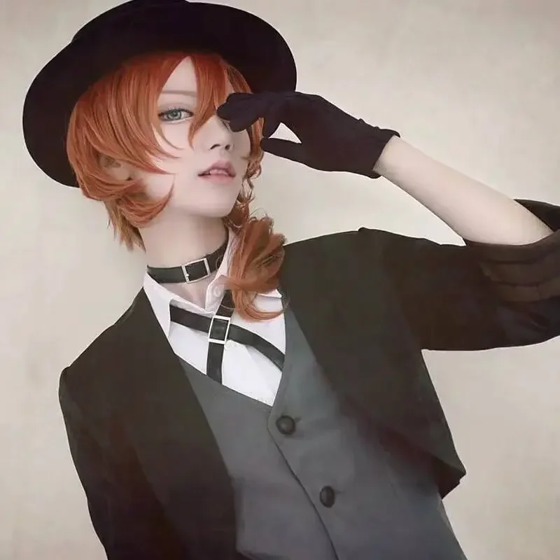 Alta qualidade anime bungo cães vadios nakaato chuuya peruca cosplay resistente ao calor perucas de cabelo sintético mn8