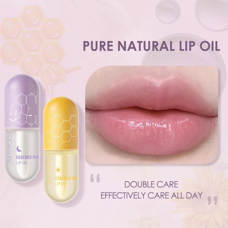 Pure Natural Lip Oil Soften Moisturized Repaired Reduce Wrinkles Multi-uses Lip Balm