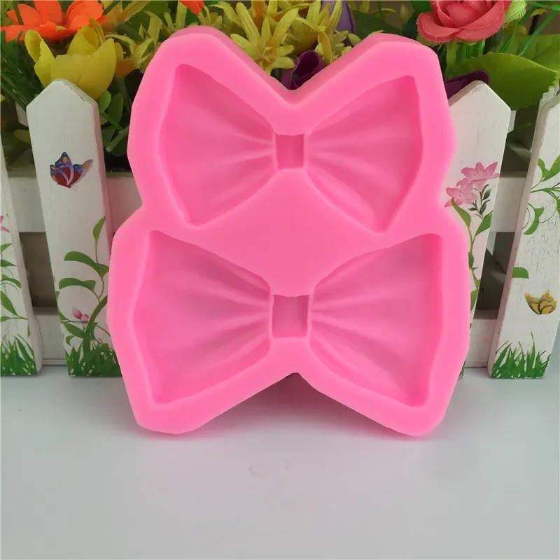 1pcs Bowknot Two Bows Cake Tools Silicone Resin Molds Cake Decorating Tools Pastry Kitchen Baking Accessories