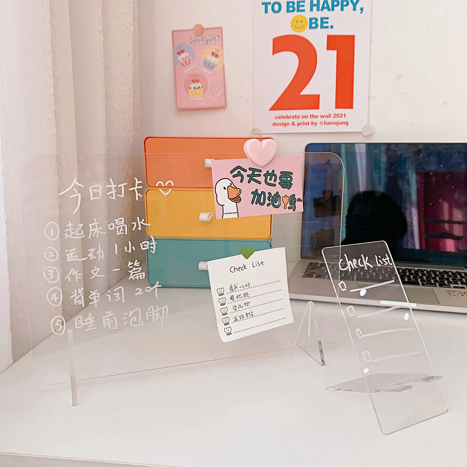 

1pc Transparent Acrylic Message Board Students Note Panel Creative Painting Writing Board School Supplies Graffiti