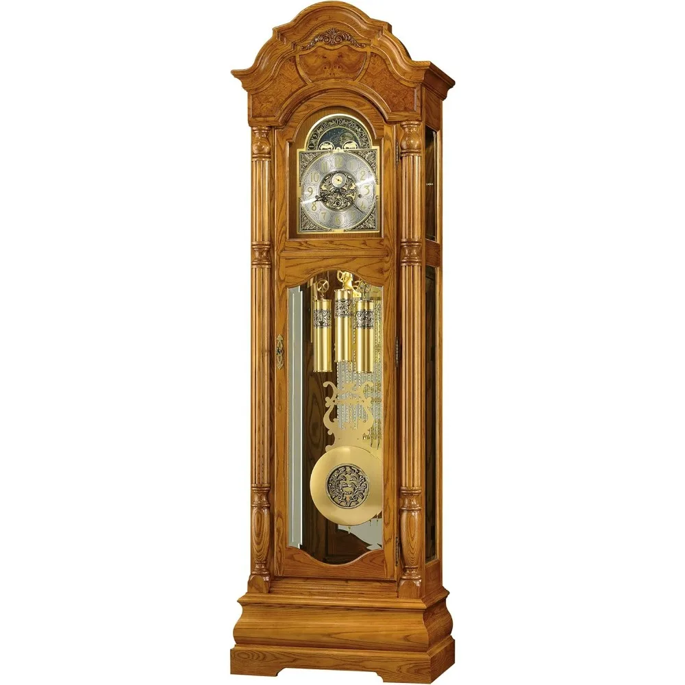 

Floor Clock II 549-053 – Legacy Oak Grandfather Vertical Home Decor with Illuminated Dial & Cable-Drive, Triple-Chime Movement