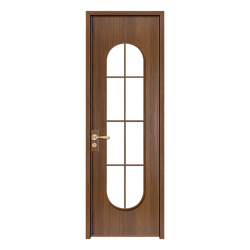 High-end medieval aluminum glass door retro bathroom door log kitchen door