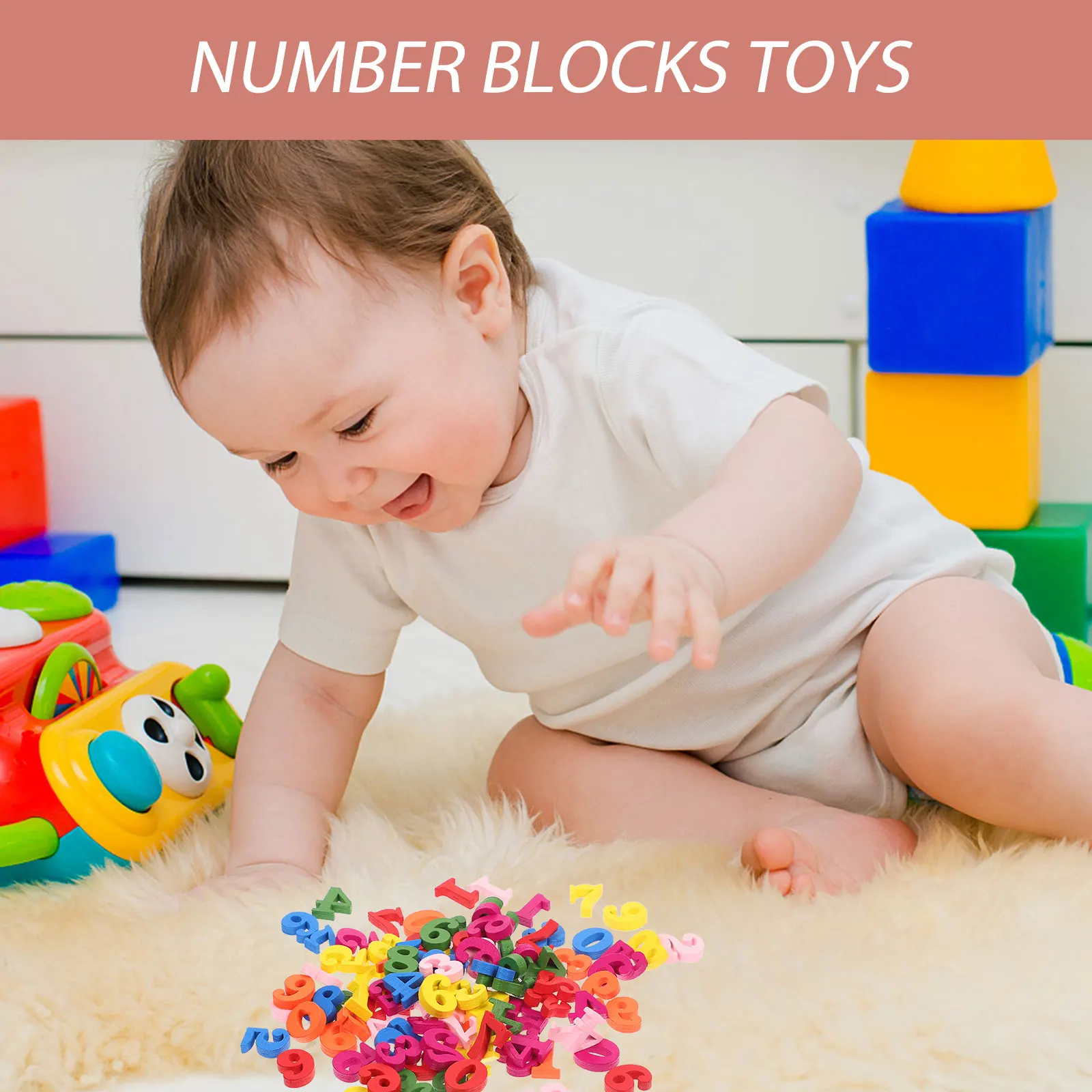 

200 Pcs Wooden Kids Educational Toys Math Learning Preschool Toddler Colorful Playblocks Game for Children Early