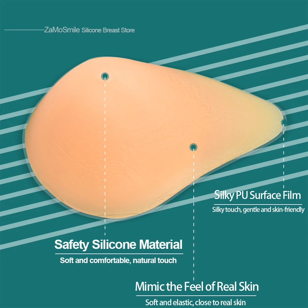 Silicone Breast 150g-500g  Silicone Breast Form Supports Artificial Spiral Silicone Chest Fake False Breast Prosthesis