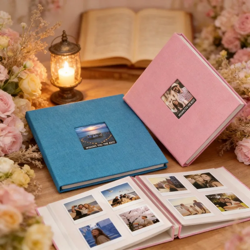 Fabric Self Adhesive Photo Album Large Capacity Couple Memory Book Travel Wedding Gift Event Photo Storage Scrapbook & Keepsake