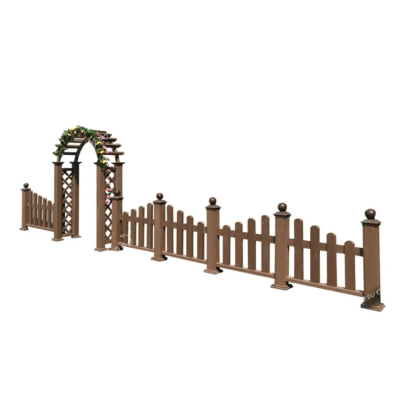 PP plastic wood arched gate court fence flower groove combination, outdoor flower box combination park square