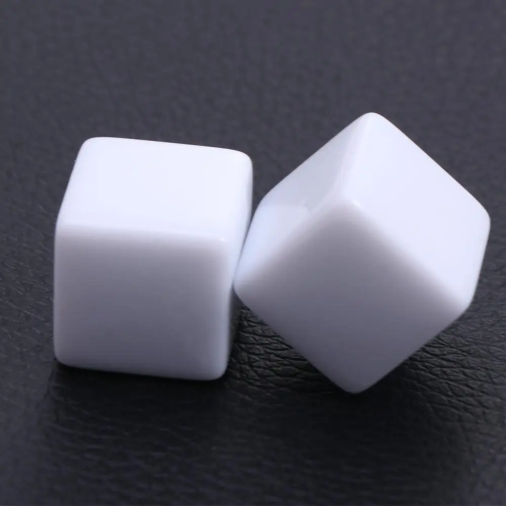 10PCS Party Game 16mm Blank Acrylic Dice Painting Graffiti Six Sided Dice Toys White Cubes Counting Dices Children Teaching