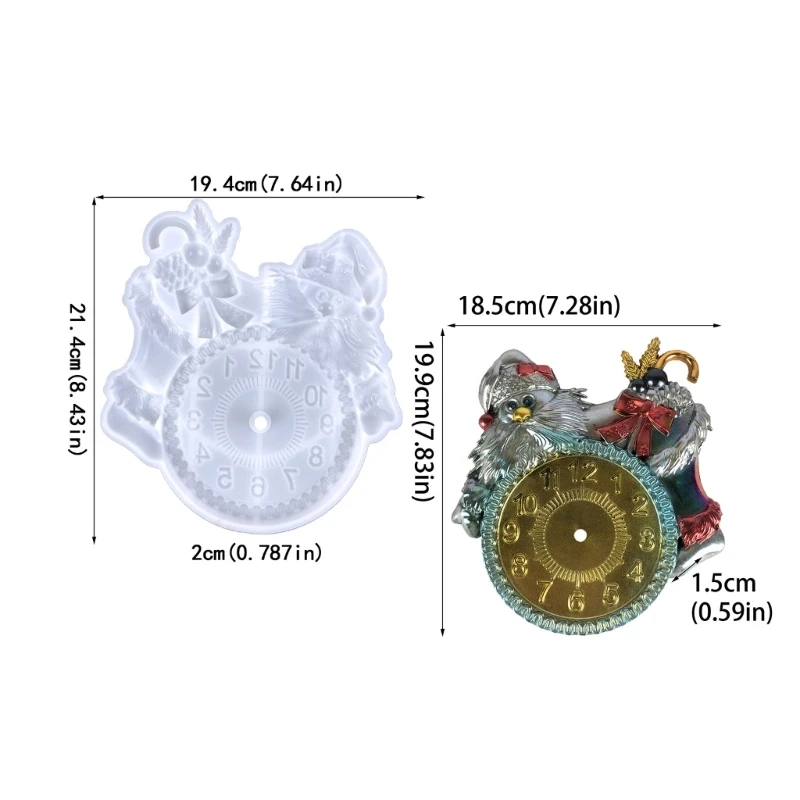 قوالب ساعة يمكنك تصميمها بنفسك قوالب تزيين سانتا للكريسماس قالب سيليكون مرن للحرف اليدوية