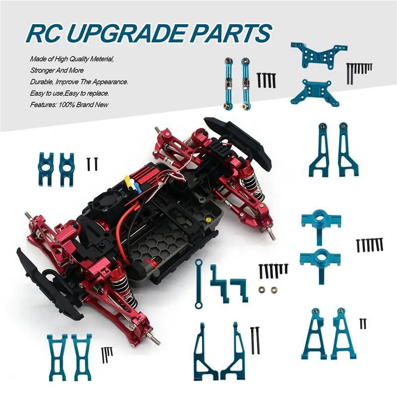 AS96-Metal Suspension Steering Block Set For MJX Hyper Go 16207 16208 16209 16210 H16 1/16 RC Car Upgrade Parts Kit