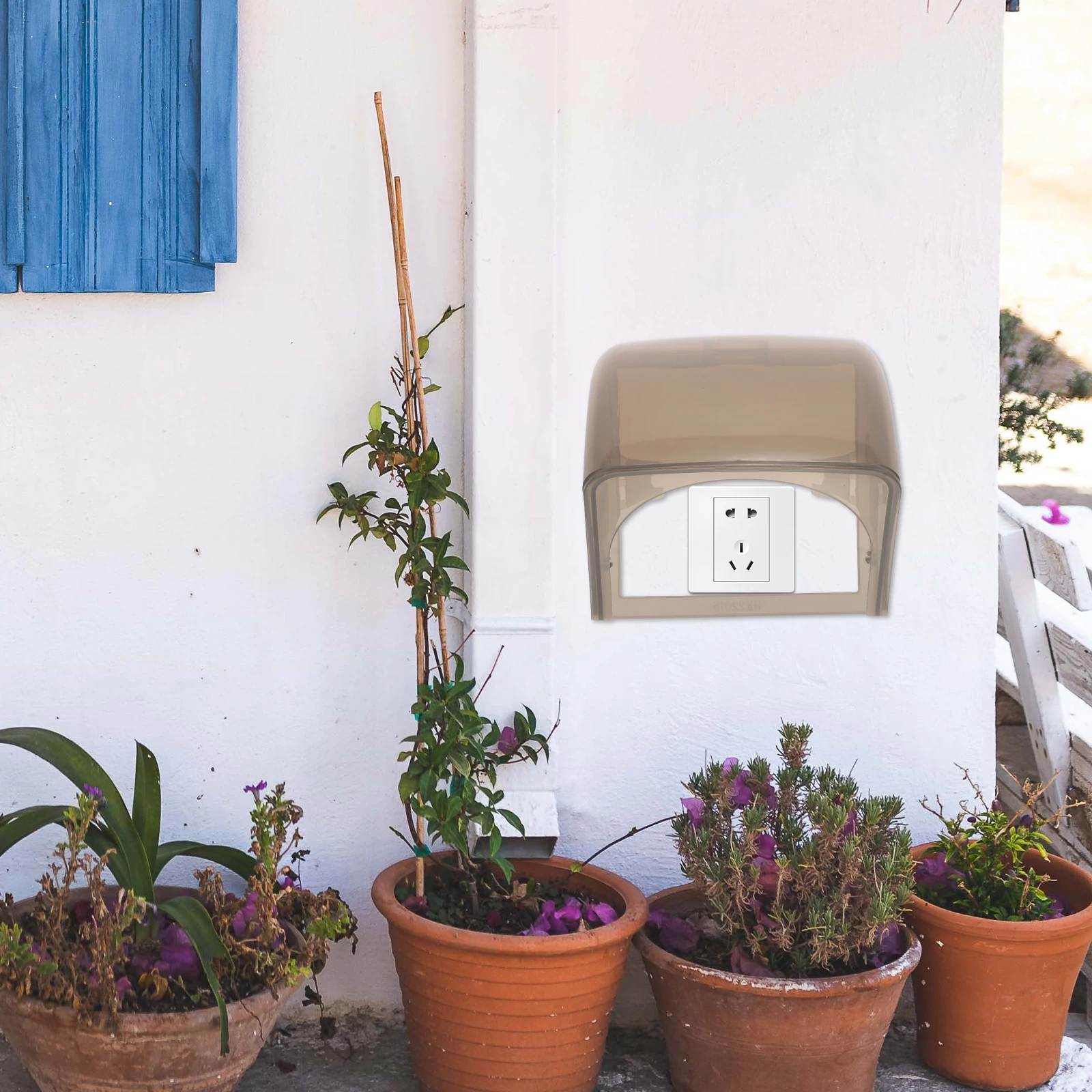 

2pcs Waterproof Box Socket Cover Durable PC Material Electric Shield Outlet Case Wall Plug Safety Guard Home Daily Use