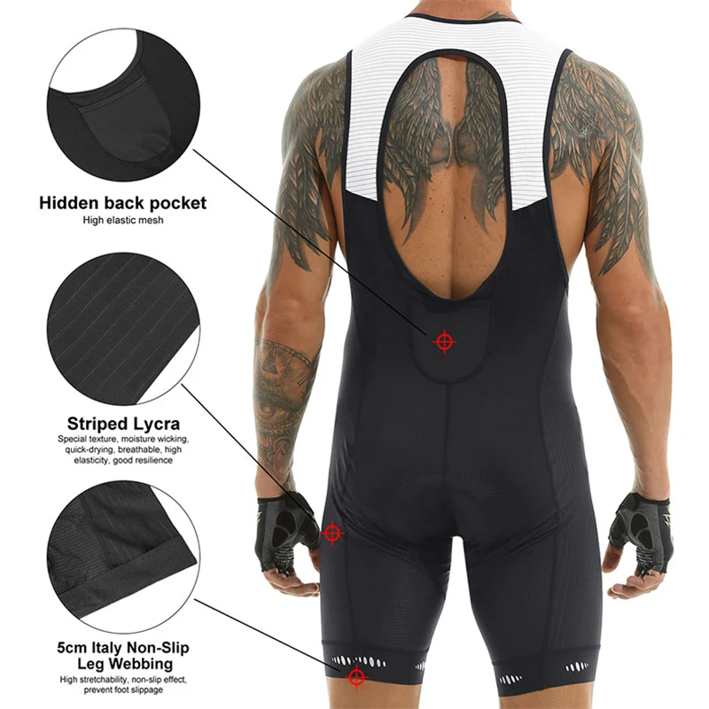 X-TIGER Cycling Bib Shorts With Pocket Bike Tights Lycra Reflective Men Cycling Shorts MTB Shockproof Cushion Bicycle Bib Short