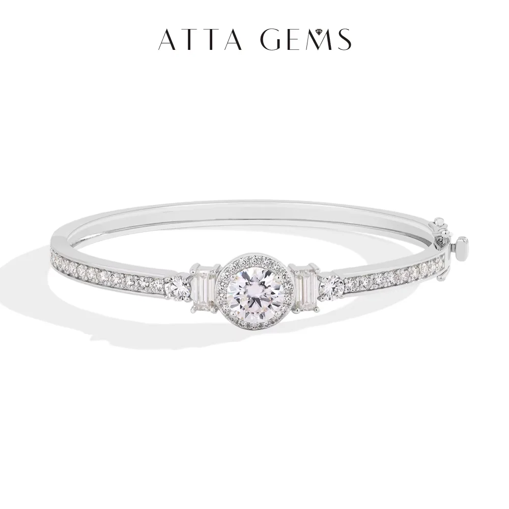 

ATTAGEMS S925 Silver Moissanite Bracelets For Women Men 18K Gold Plated 4.52CTW D VVS1 Diamond Wedding Party Tennis Luxury Gifts