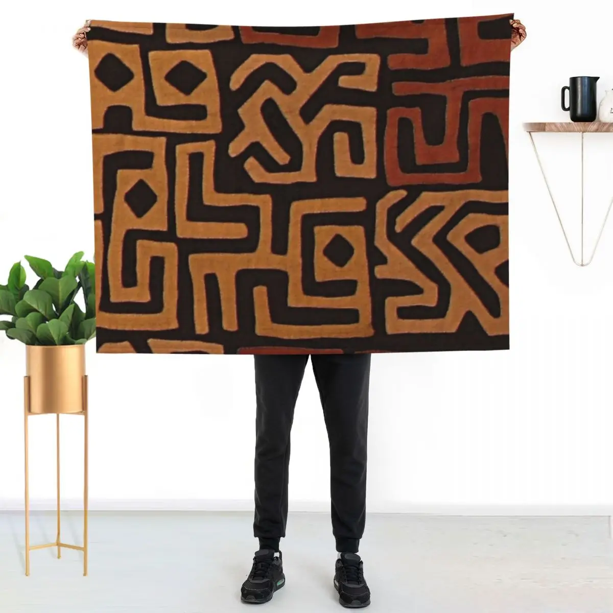 

African mudcloth pattern Throw Blanket Flannel Fleece Soft Warm Throw Blanket
