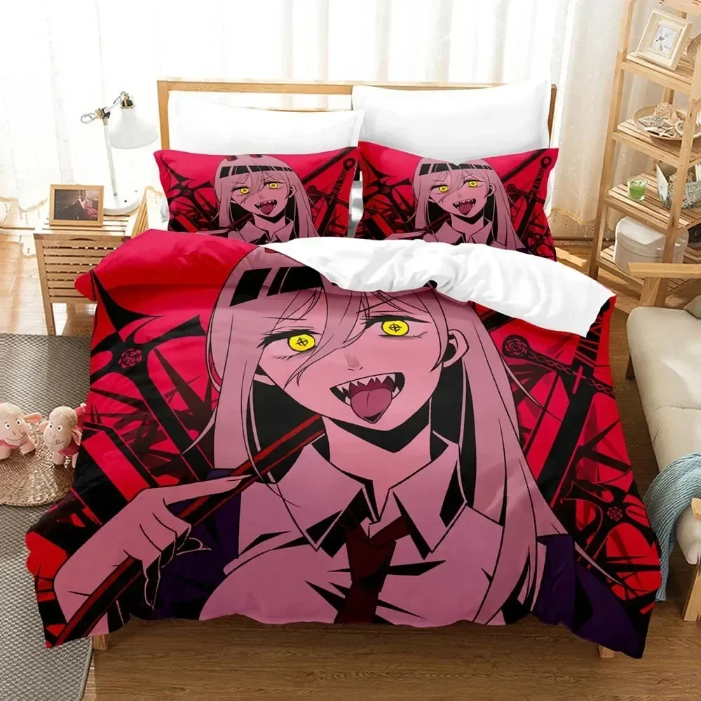 

3D Print Anime Chainsaw Man Printed Bed Set Duvet Cover Pillowcase Bedding Set Bed Linen Sheet Quilt Cover Full Queen King Size