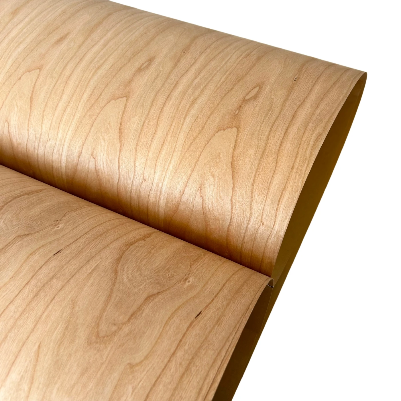 58x250cm, Kraft Paper Backed Thin Veneer of 0.25mm Thickness, Natural American Cherry Wood Veneer Roll for Furniture Renovation
