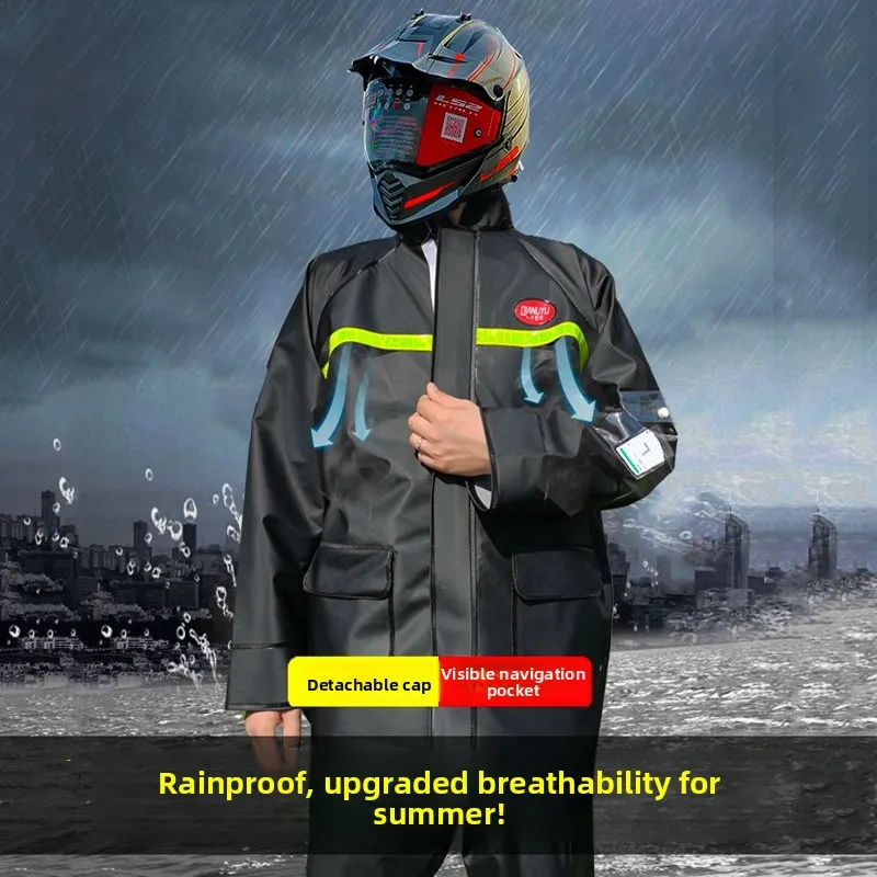 

Thiened Breathable Summer Rain Suit Waterproof Cycling Raincoat Rainpants ex Reflective very Man Outdoor Sports