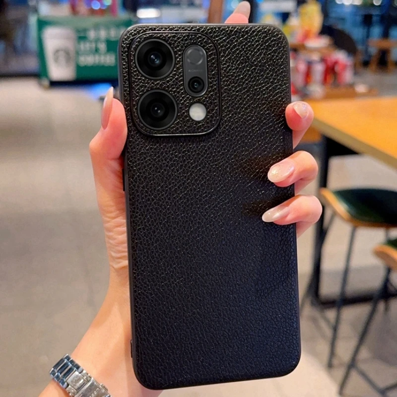 

Case For OPPO Reno 14 Pro Matte Luxury Lychee Texture PU Leather Skin Friendly Phone Cover For OPPO Reno 14 Pro 5G Shell Bumper
