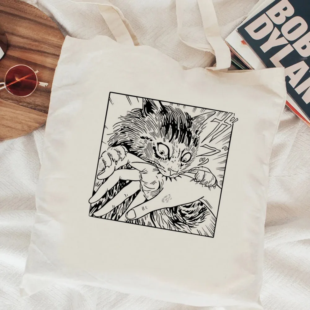 Kitten Neko Cat Cute shopping bag recycle bag eco handbag canvas reusable bag bolsas ecologicas shoping net sac cabas custom