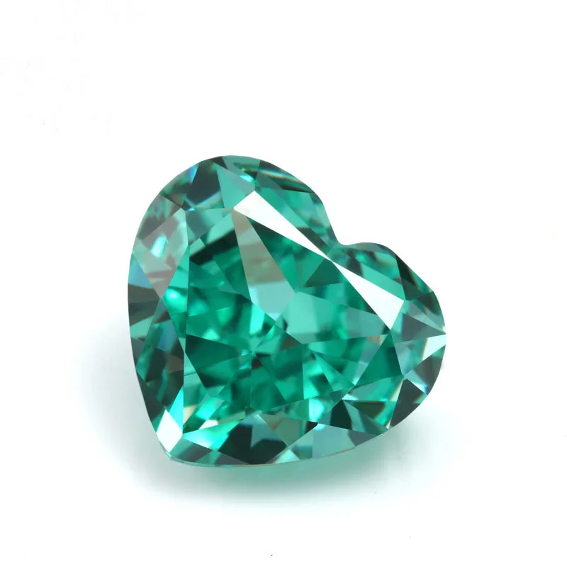 

2 шт./лот Параиба с высоким содержанием углерода и бриллиантом в форме сердца, кубический цирконий для ювелирных изделий из серебра 925 пробы