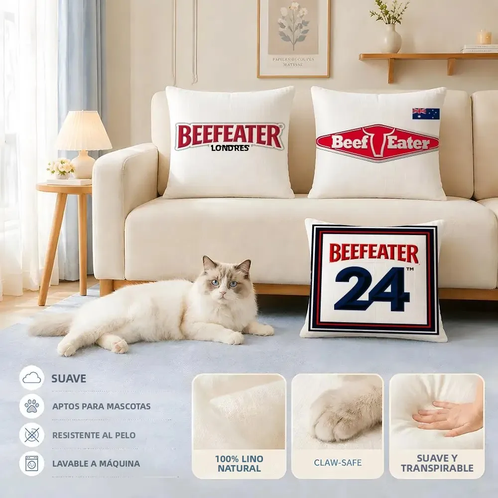 Fundas para cojines de sofá, aptas para gatos y perros, con logotipo de la marca B-BeefeaterS, funda decorativa para cojines, fundas para sillas 45x45 40x40
