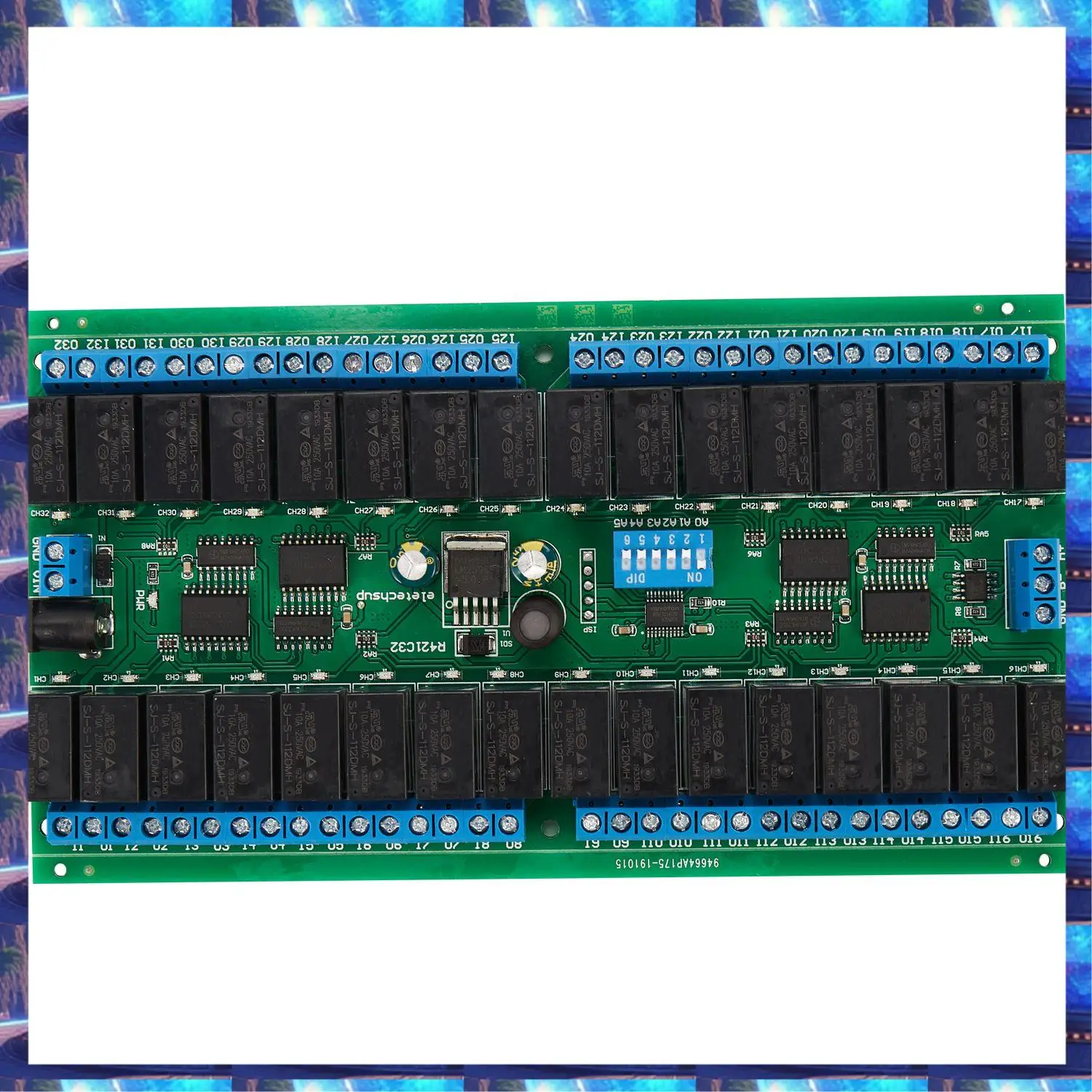 

2025 R421C32 DC12V 32-канальный Modbus RTU RS485 Релейный модуль шины UART Плата последовательного порта для ПЛК Светодиодный дверной замок домашней автоматизации, R4