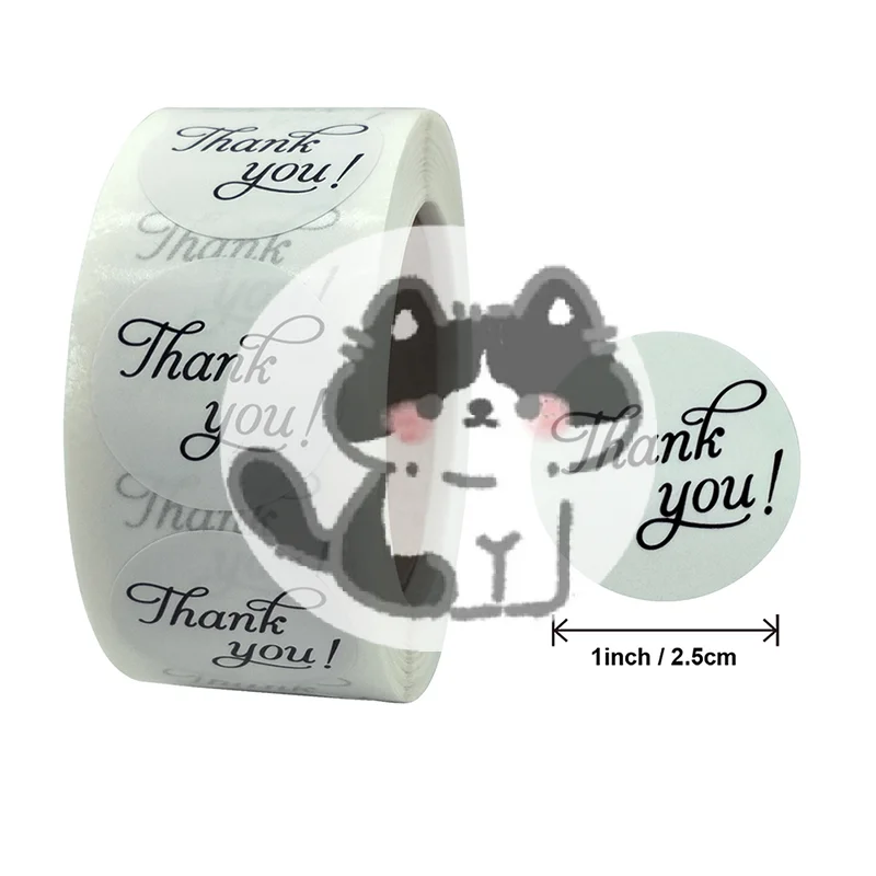 Popular 500pcs Thank You Stickers Seal Label Handmade Scrapbooking Baking Gift Packaging Stationery Bags Wedding Decoration