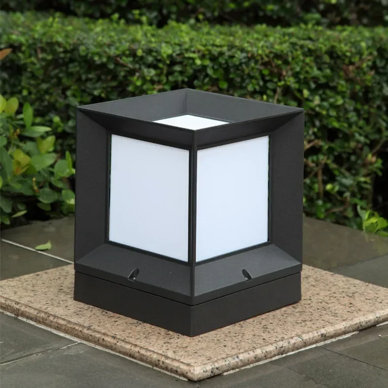 outdoor modern block wall column light for villa/garden/courtyard IP54 waterproof  led outdoor wall pillar lamp cube lawn light