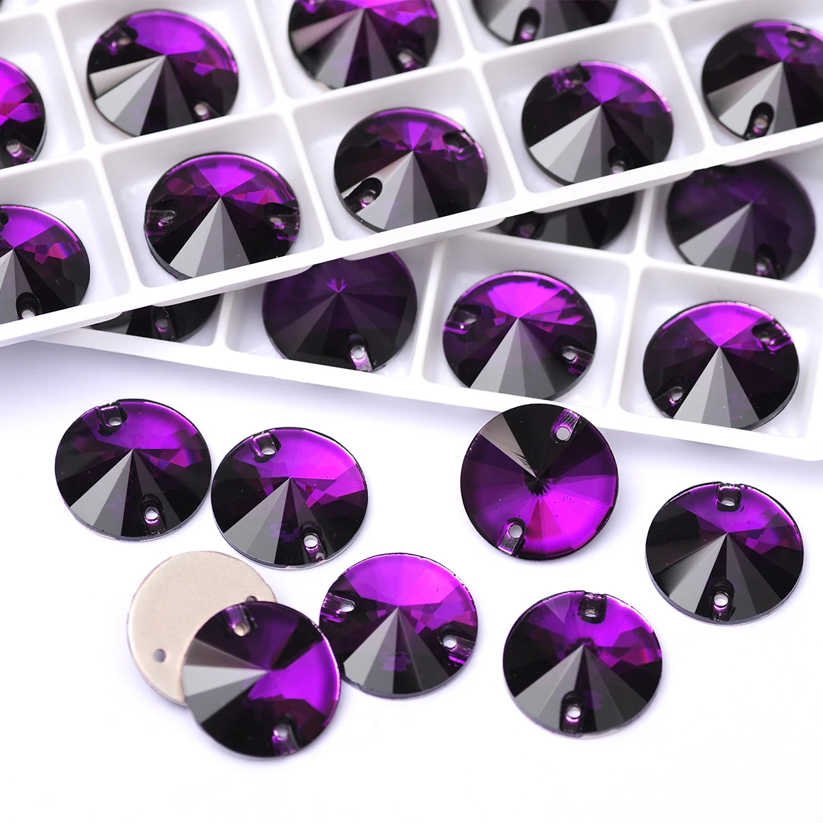 CTPA3bl 3200 Best Quality Sew On Rhinestone Purple Velvet Color 2 Holes Glass Crystal Strass For Clothes Apparel Crafts