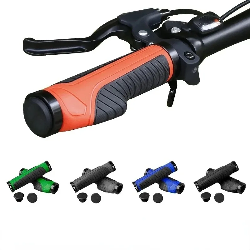 

1 Pair Bicycle Grips Mountain Bike Handles MTB Grip TPR Rubber Shockproof Anti-Slip Bike Handlebar Grip Bicycle Part Accessories