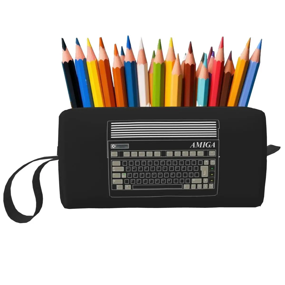 C64 Logo Computer Pencil Case for Boy Girl Pen Box Pencil Bag Stationery Supplies Women Organizer Pouch