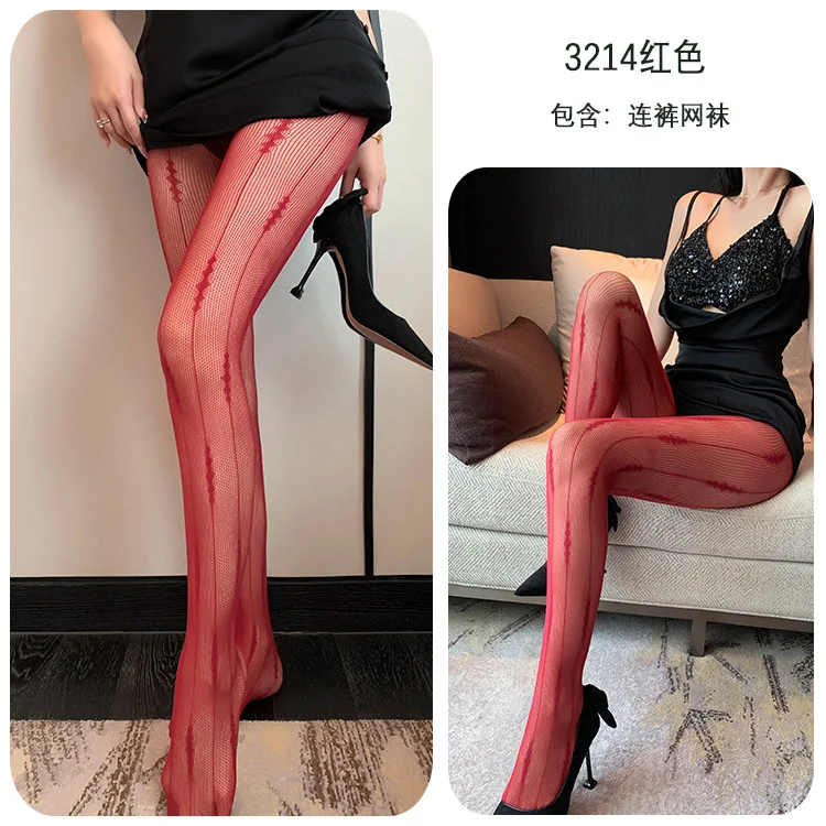 

Длинные ночные сексуальные чулки, кружевные элитные сексуальные чулки в американском стиле с полой сеткой, женские колготки в стиле Ab 3214