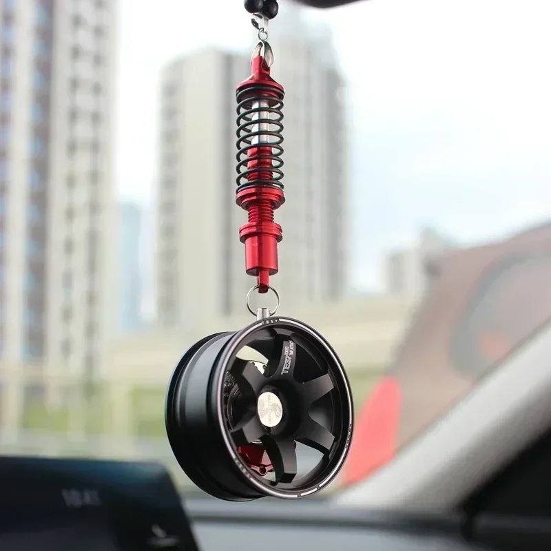

Car Styling Rearview Mirror Auto Pendant Ornament Alloy Wheel Interior Hanging Key Chain Decorations Accessories