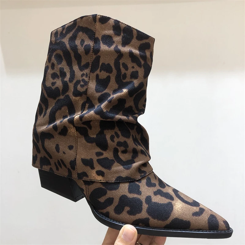 Black Ladies Ankle Boots 6cm Chunky Heel Pointed Toe High Heel Boots Fashion Elastic Force Fall Women Shoes 2024 Botas De Mujer