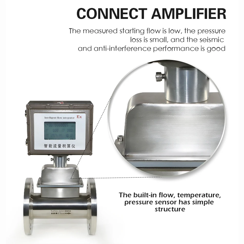 

Hot Sale Flanged Digital Steam Industrial Natural Turbine Flow Meter Bio LPG Liquid Turbine Flow Meter
