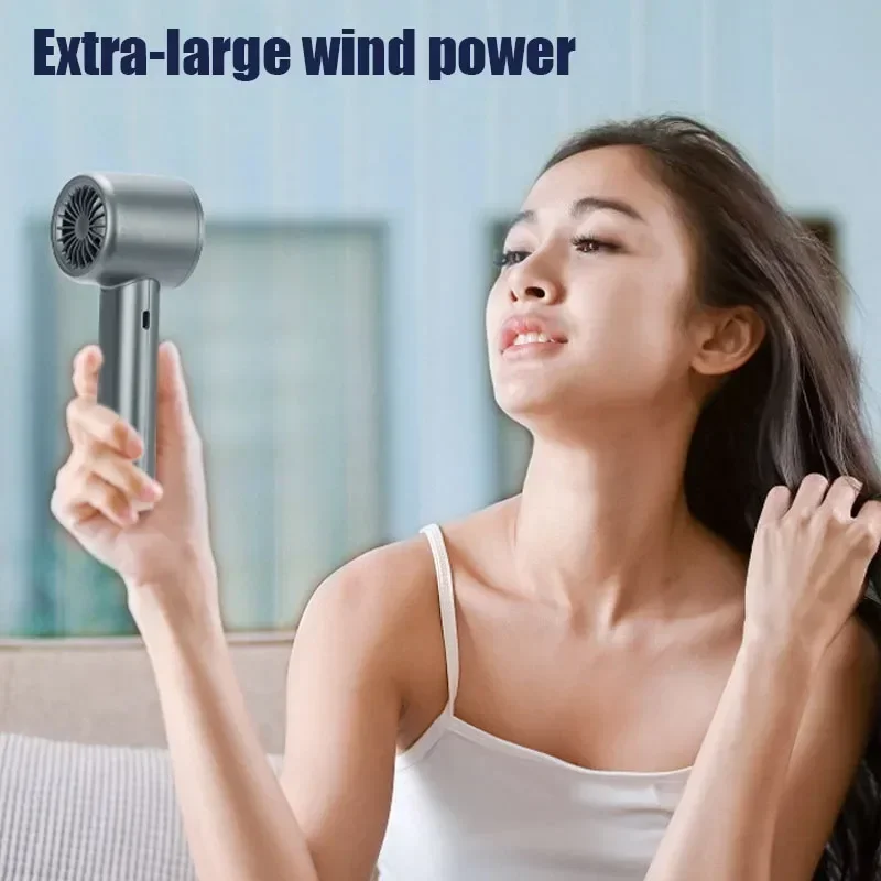 

Handheld Fan Rechargeable 120 Speed USB Bladeless Turbine LED Display Runtime Portable Mini Fan For Outdoor Office