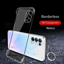 HD Transparent Frameless Case For OPPO Reno 6 5 4 12 Pro Plus Find X7 X3 X2 Pro Realme GT Ultra Thin Borderless Protective Cover