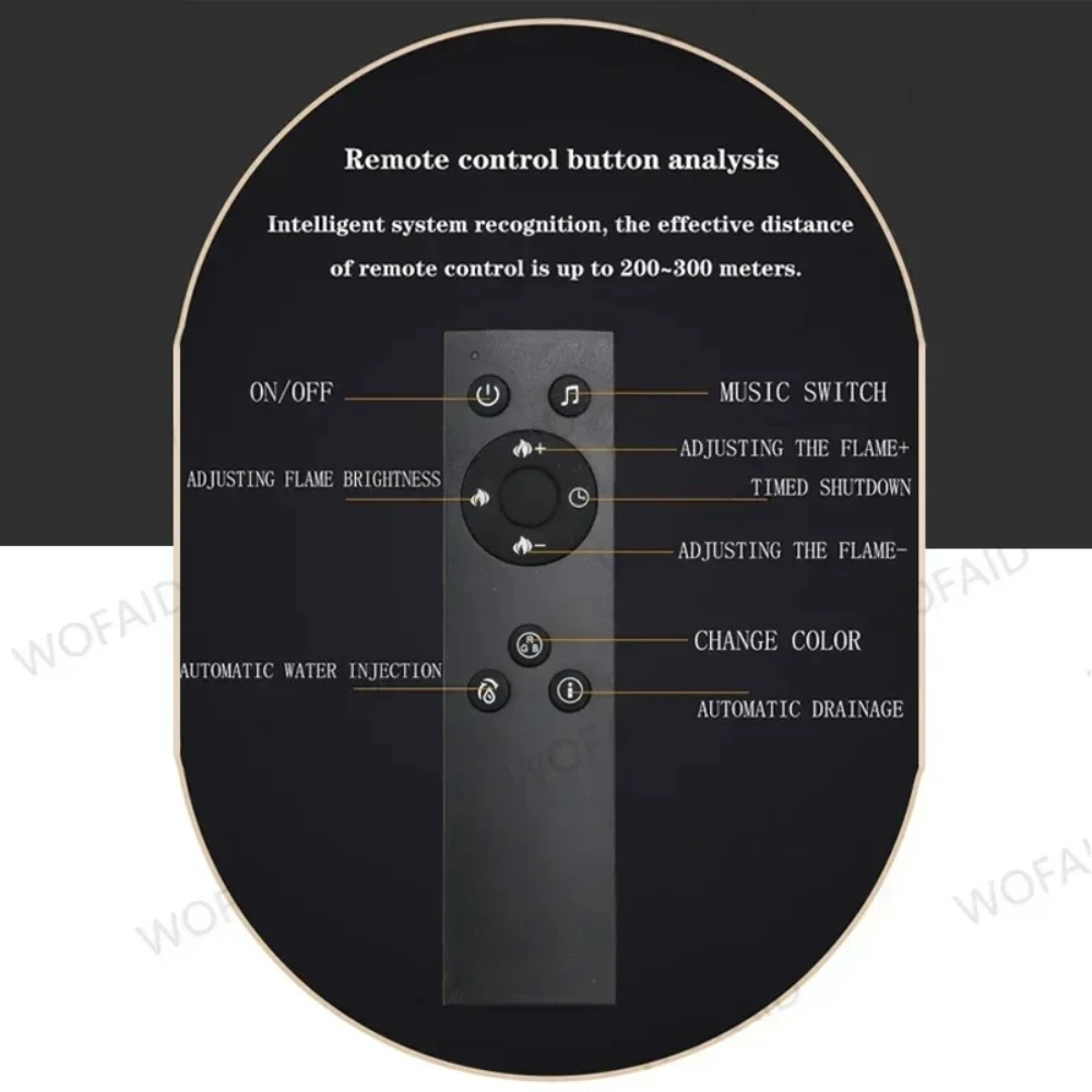 초현실적인 수증기 벽난로, 독립형, 배기구 필요 없음, 저소음, 무드등 스타일 가습 TV 스탠드 벽난로