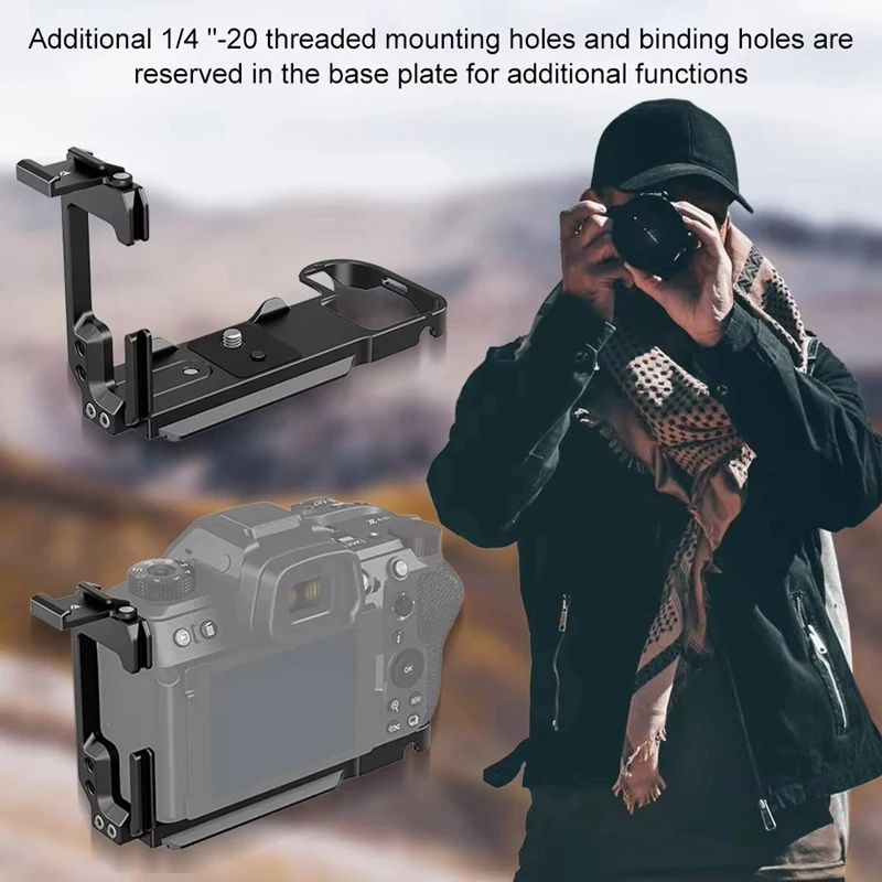 New 1/4 Inch Vertical Bracket Base Holder Vertical Switching Tripod Quick Release Plate for Z6III Camera-A75P