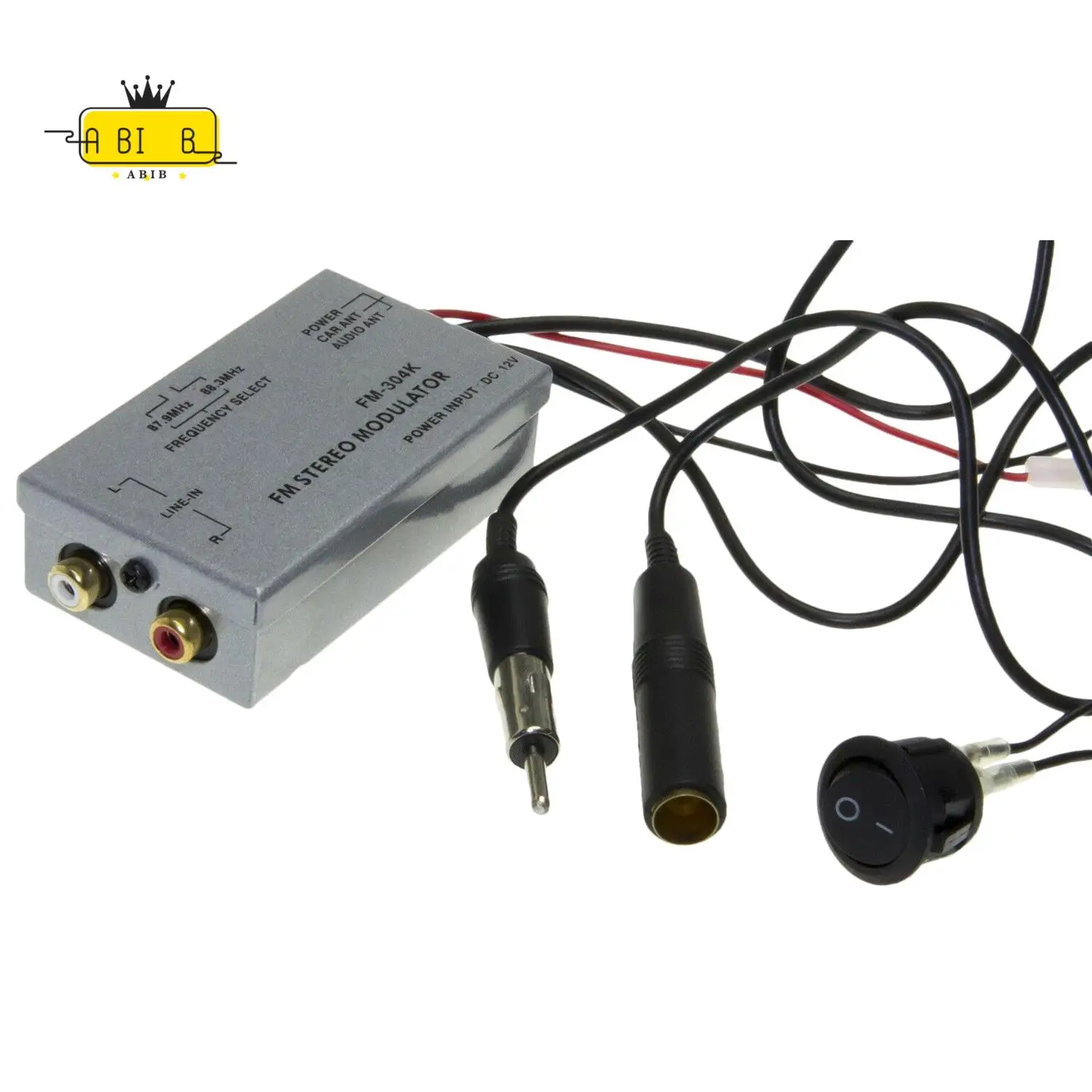 ABIB -Universal Fm Modulator Stereo Mp3 Auto Antenne Kabel Car Radio Cinch Aux Adapter