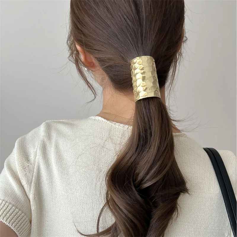 

Новая корейская заколка для волос в стиле бохо с металлическим вогнутым и выпуклым дизайном, ретро-заколка, модный металлический аксессуар для волос