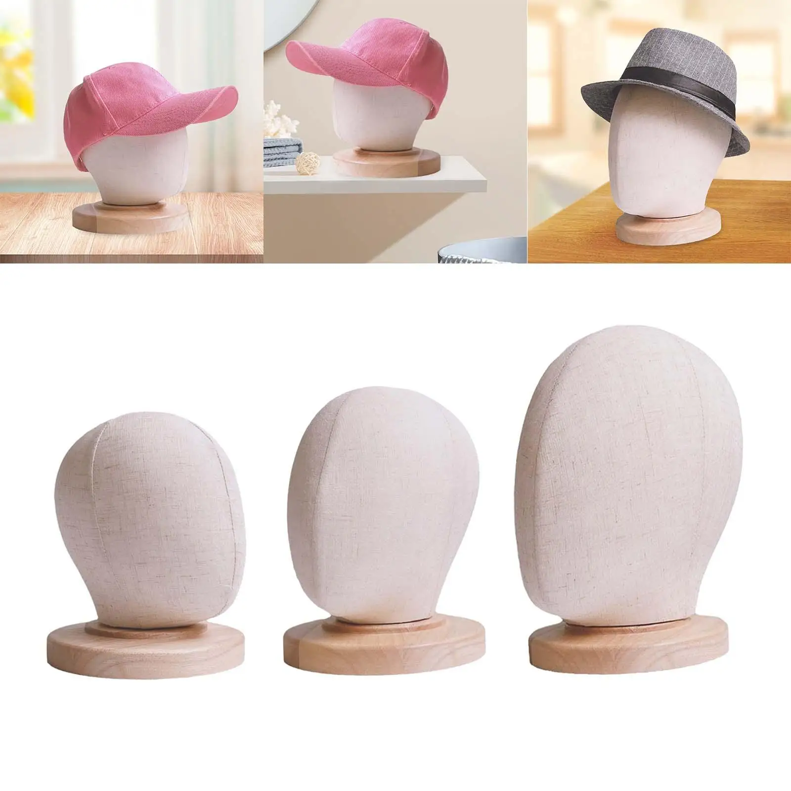 Wig Head Model Hat Display Stand Headphones Rack, Manikin Head Caps Storage Rack for Salon Headset Caps Hats Headwear Glasses