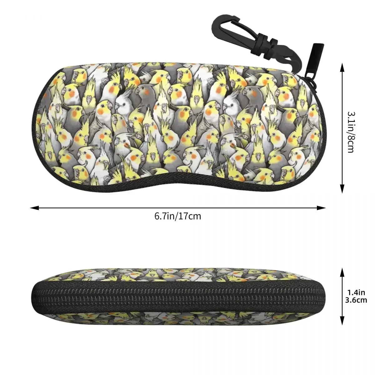 Custom Cockatiels Galore Pattern Shell Glasses Case Unisex Fashion Eyeglasses Case Sunglasses Protector Box