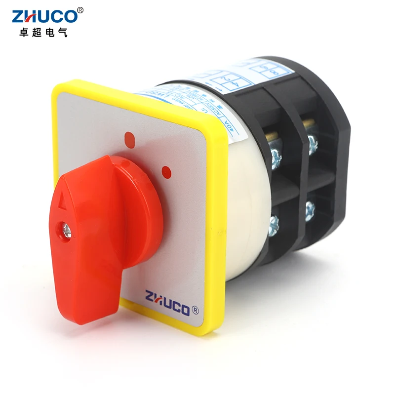 

ZHUCO LW5D-40/C5391.2 40A 500V 2 Position 2 Section 8 Screws ON OFF Rotary Electric Selector Transfer Changeover Cam Switch