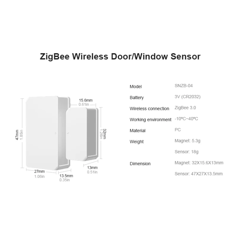 SONOFF SNZB-04 Zigbee 3.0 DIY Door Sensor Door Open/Closed Via eWeLink APP ZBBridge Required Compatible With Alexa Google Home