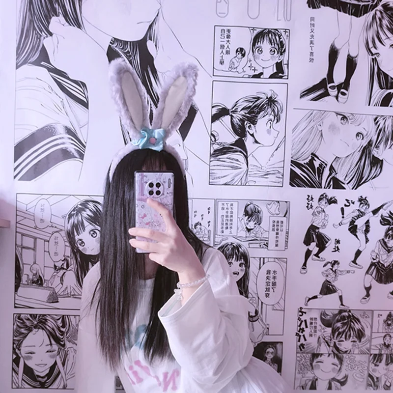 Anime Ghost Slayer Blade Black and White Comic Selfie Wallpaper One Piece Bedroom Decoration Wall Anime Poster Sticker