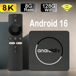 Q10 Android16 8K HDR10+ Smart TV Box Allwinner H313 128G Dual Wifi BT5.0 Set Top Box Media Player with Google Voice Assistant