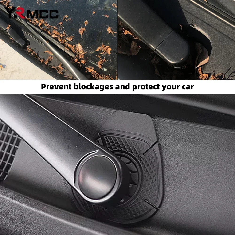 2PCS Car Wiper Hole Protective Covers for Car Windshield Wiper Arm Hole Leaves Dustproof Protector Durable Tools Car Accessories