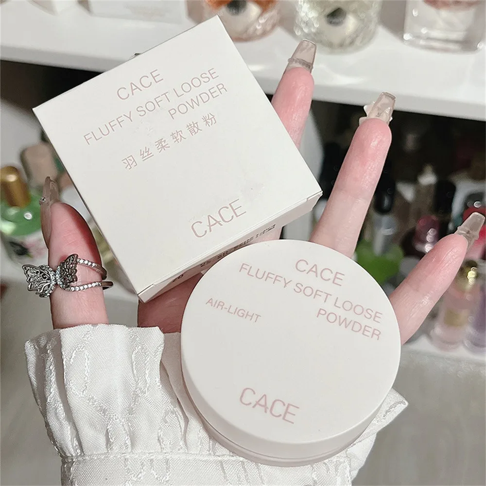 Powder Ivory White Finishing Powder Cace Beauty Products Powder Cake Natural White Facial Makeup Feather Silk Soft Double Color